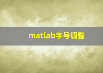 matlab字号调整