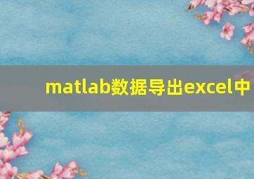 matlab数据导出excel中