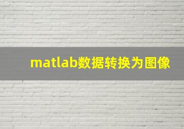 matlab数据转换为图像