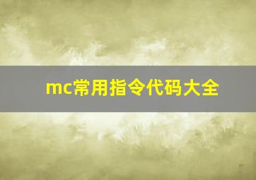 mc常用指令代码大全