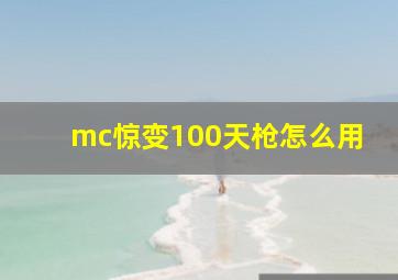 mc惊变100天枪怎么用