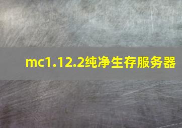 mc1.12.2纯净生存服务器