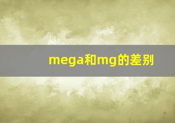 mega和mg的差别