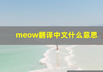 meow翻译中文什么意思