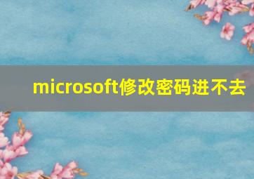 microsoft修改密码进不去