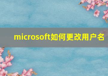 microsoft如何更改用户名