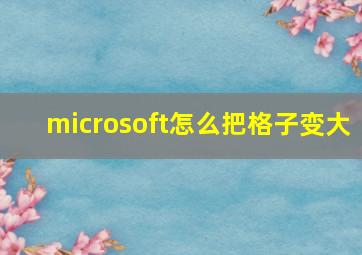 microsoft怎么把格子变大