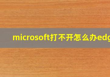 microsoft打不开怎么办edge