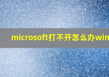 microsoft打不开怎么办win11