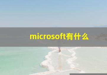 microsoft有什么