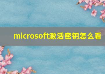 microsoft激活密钥怎么看