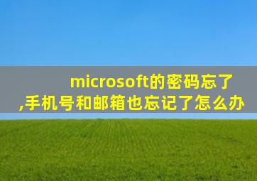 microsoft的密码忘了,手机号和邮箱也忘记了怎么办