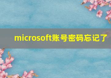 microsoft账号密码忘记了