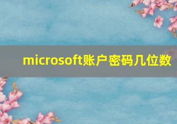 microsoft账户密码几位数