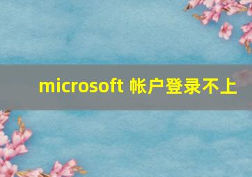 microsoft 帐户登录不上