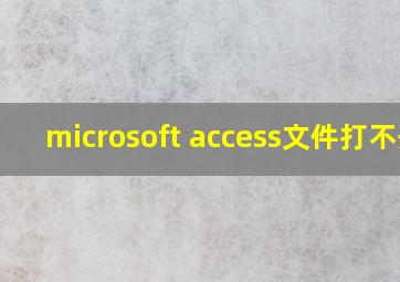 microsoft access文件打不开