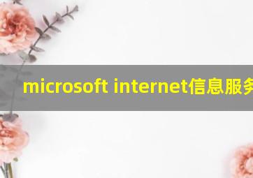 microsoft internet信息服务器