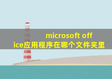 microsoft office应用程序在哪个文件夹里