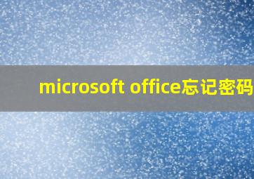 microsoft office忘记密码