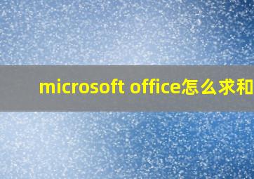 microsoft office怎么求和