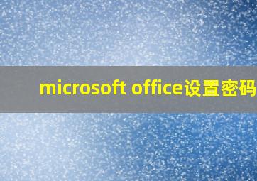 microsoft office设置密码