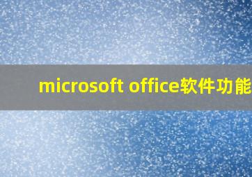 microsoft office软件功能