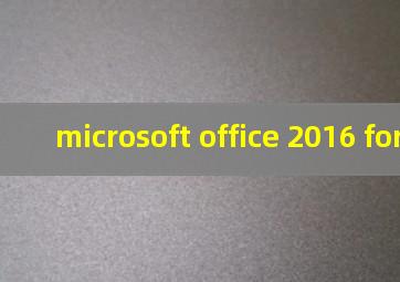 microsoft office 2016 for mac