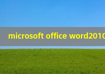 microsoft office word2010安装包