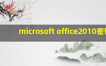 microsoft office2010密钥