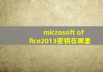 microsoft office2013密钥在哪里