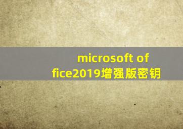 microsoft office2019增强版密钥