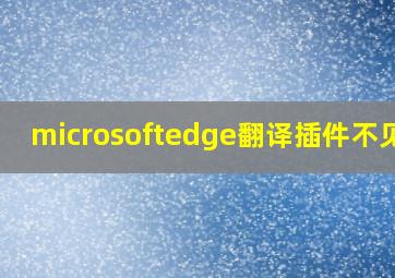 microsoftedge翻译插件不见了