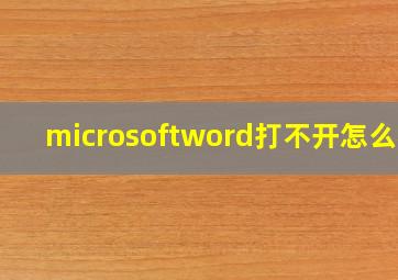 microsoftword打不开怎么办