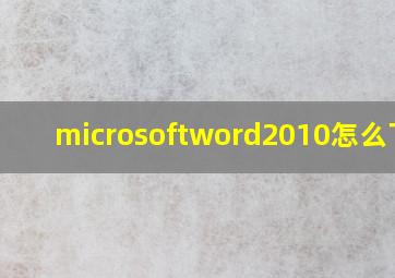 microsoftword2010怎么下载