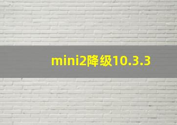 mini2降级10.3.3