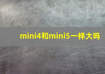 mini4和mini5一样大吗