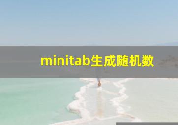 minitab生成随机数