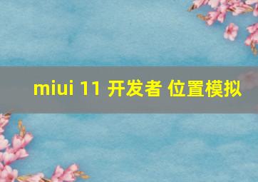 miui 11 开发者 位置模拟