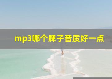 mp3哪个牌子音质好一点