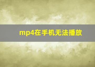 mp4在手机无法播放