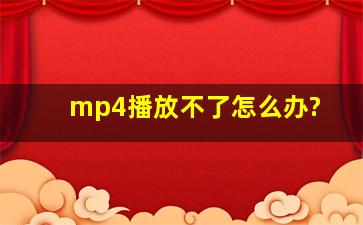 mp4播放不了怎么办?