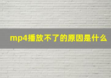 mp4播放不了的原因是什么