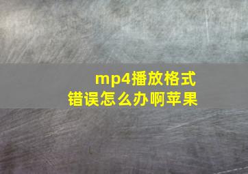 mp4播放格式错误怎么办啊苹果