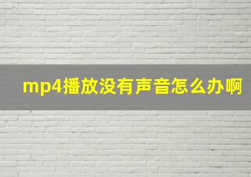 mp4播放没有声音怎么办啊