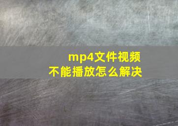 mp4文件视频不能播放怎么解决