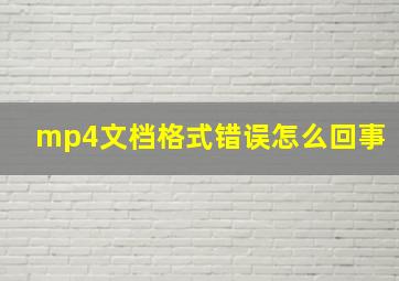 mp4文档格式错误怎么回事