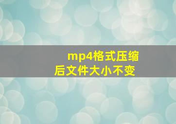 mp4格式压缩后文件大小不变