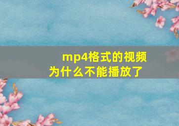 mp4格式的视频为什么不能播放了