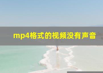 mp4格式的视频没有声音