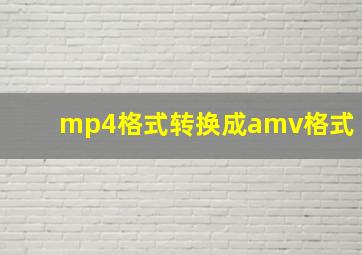 mp4格式转换成amv格式